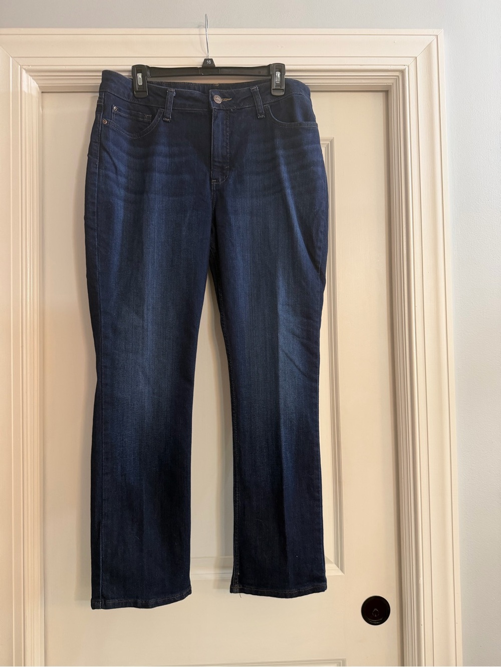 Lee Dark Indigo Denim Jeans with Leather Patch nwot 16
